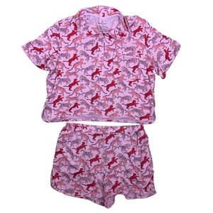 Tommy John Pink Red Tiger Print Short Pajama Set
